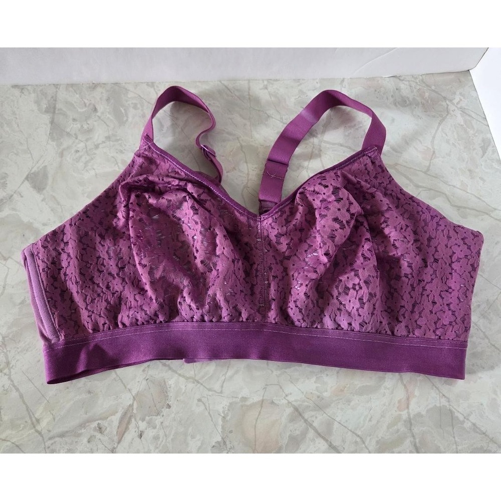 Chantelle 40D Bra Purple Norah Comfort Supportive Wire Free 13F8 Back Closure